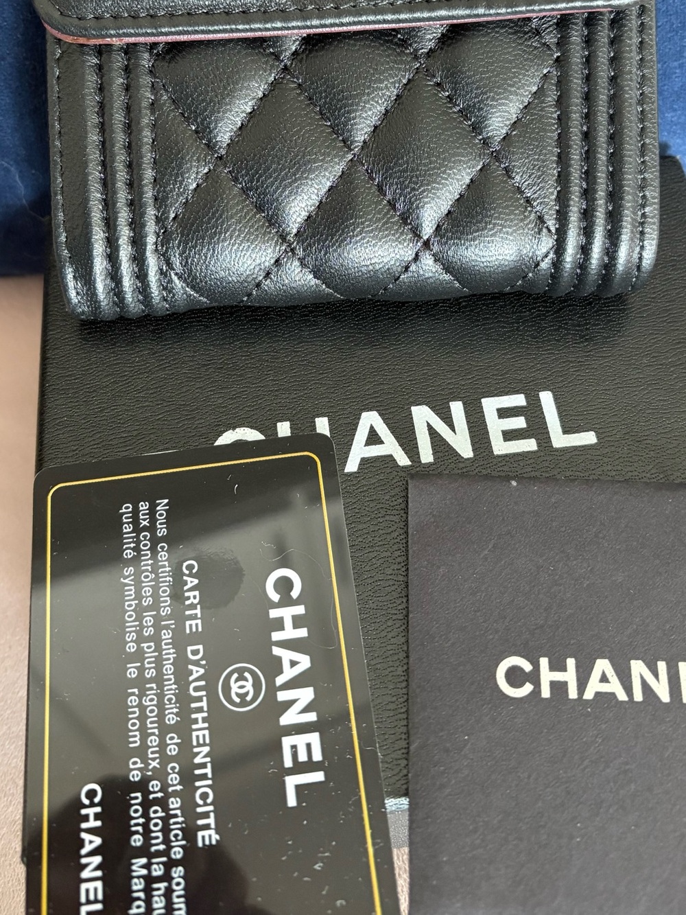 CHANEL Black Quilted Leather Mini Tri-Fold Wallet with Gold CC Hardware - Picture 10 of 10